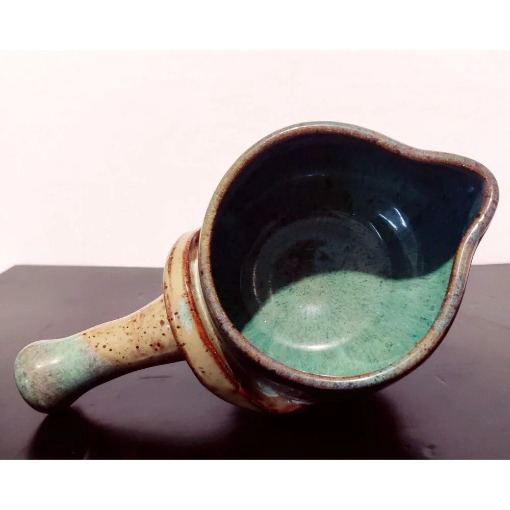 NC Art Studio Pottery Soup,Sauce Bowl Handmade 2006 Glazed Signed Pattie